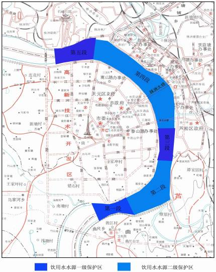 株洲市湘江水环境功能区划现状图