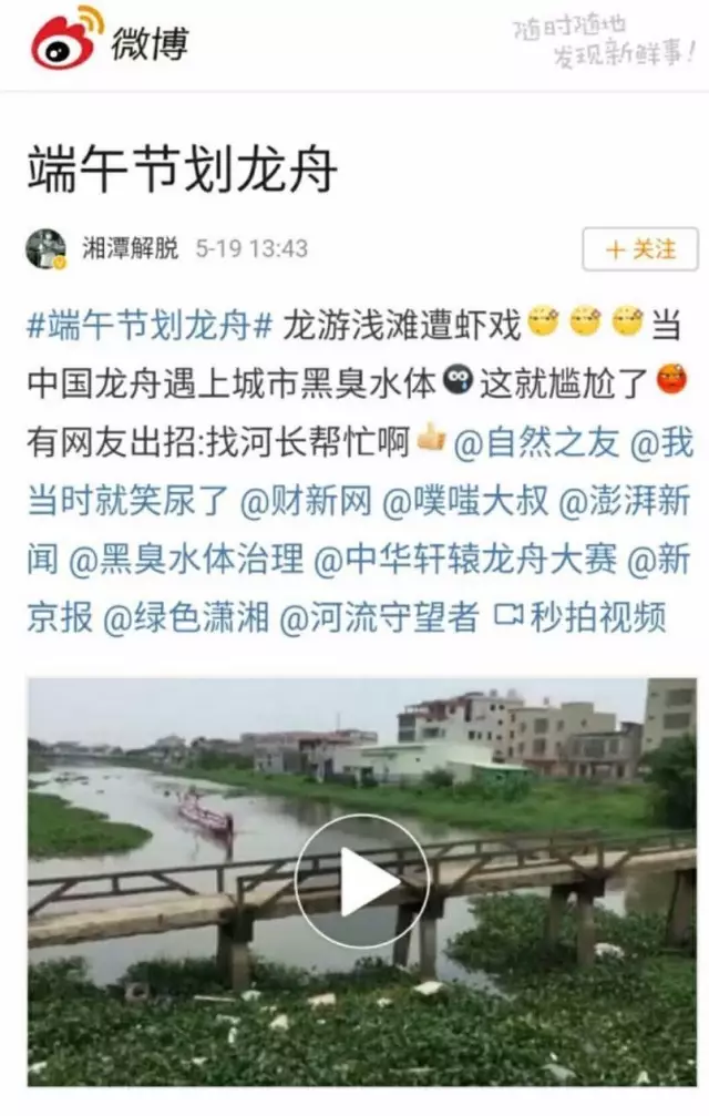端午节划龙舟碰上黑臭水体